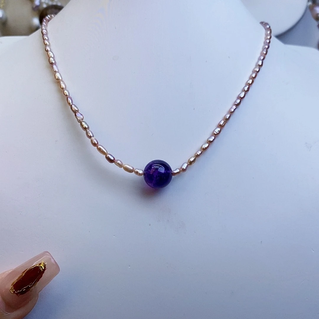 淡水珍珠颈饰银S925镶嵌