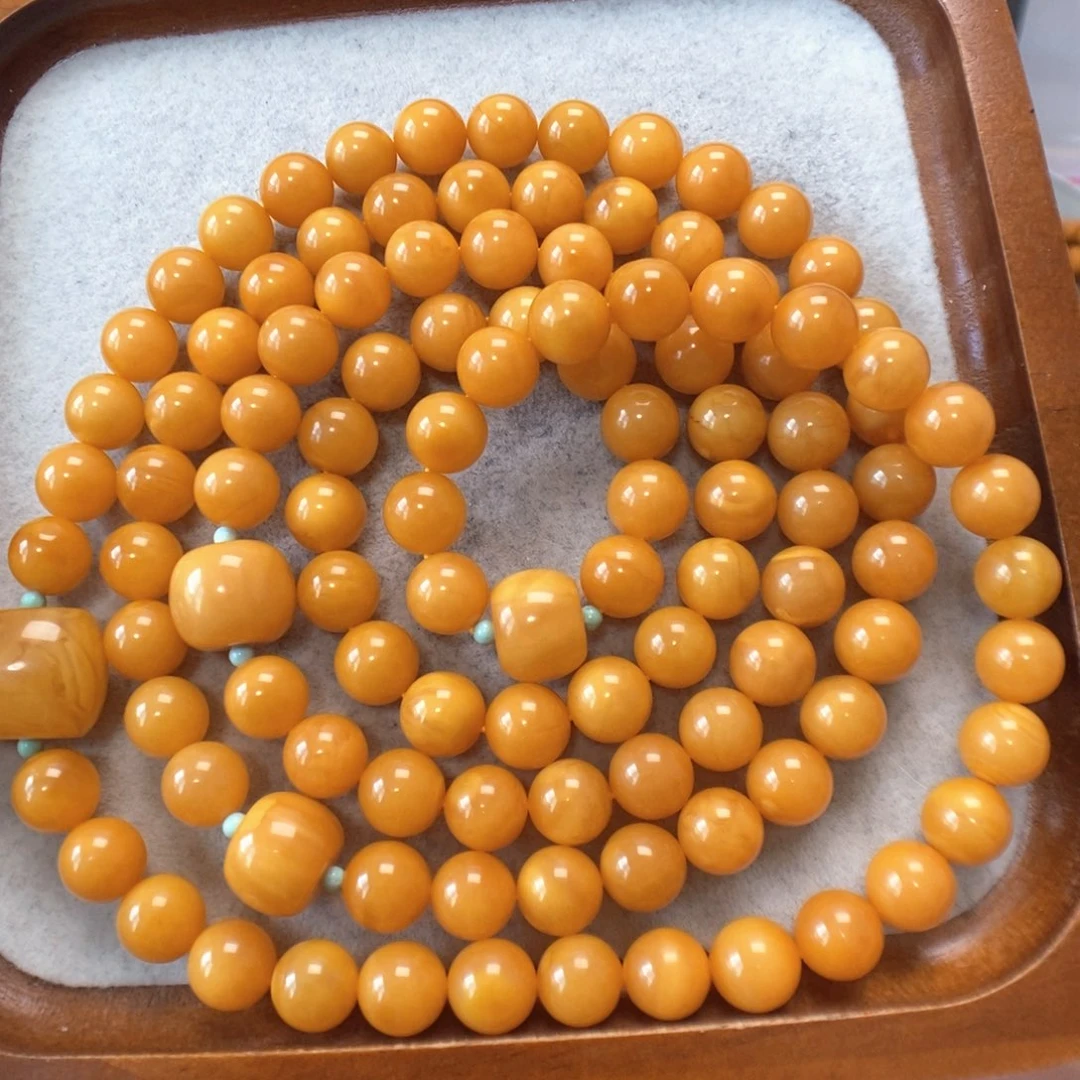 蜜蜡未镶嵌项链108