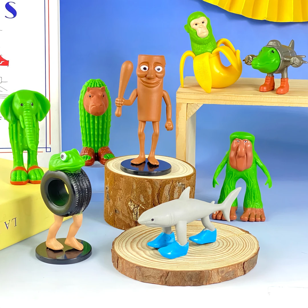 木棍人通通通美国山海经手办鲨鱼摆件解压玩具TungTung启蒙早教