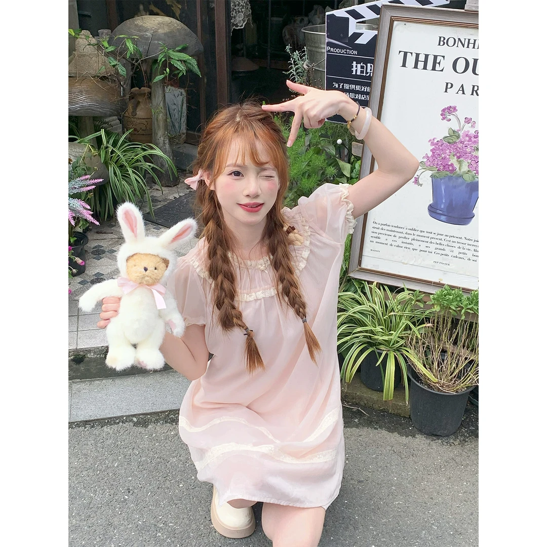 sinsingirl 甜蜜梦境 粉色公主风连衣裙