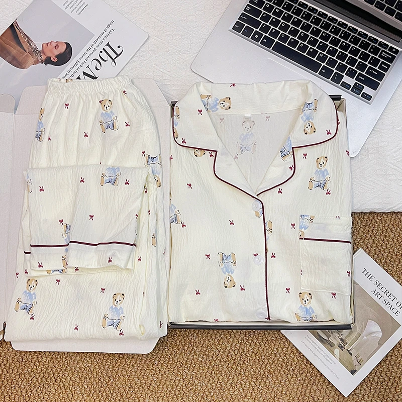 【星】四季可穿长袖长裤睡衣女甜美高颜值家居服套装可外穿3606