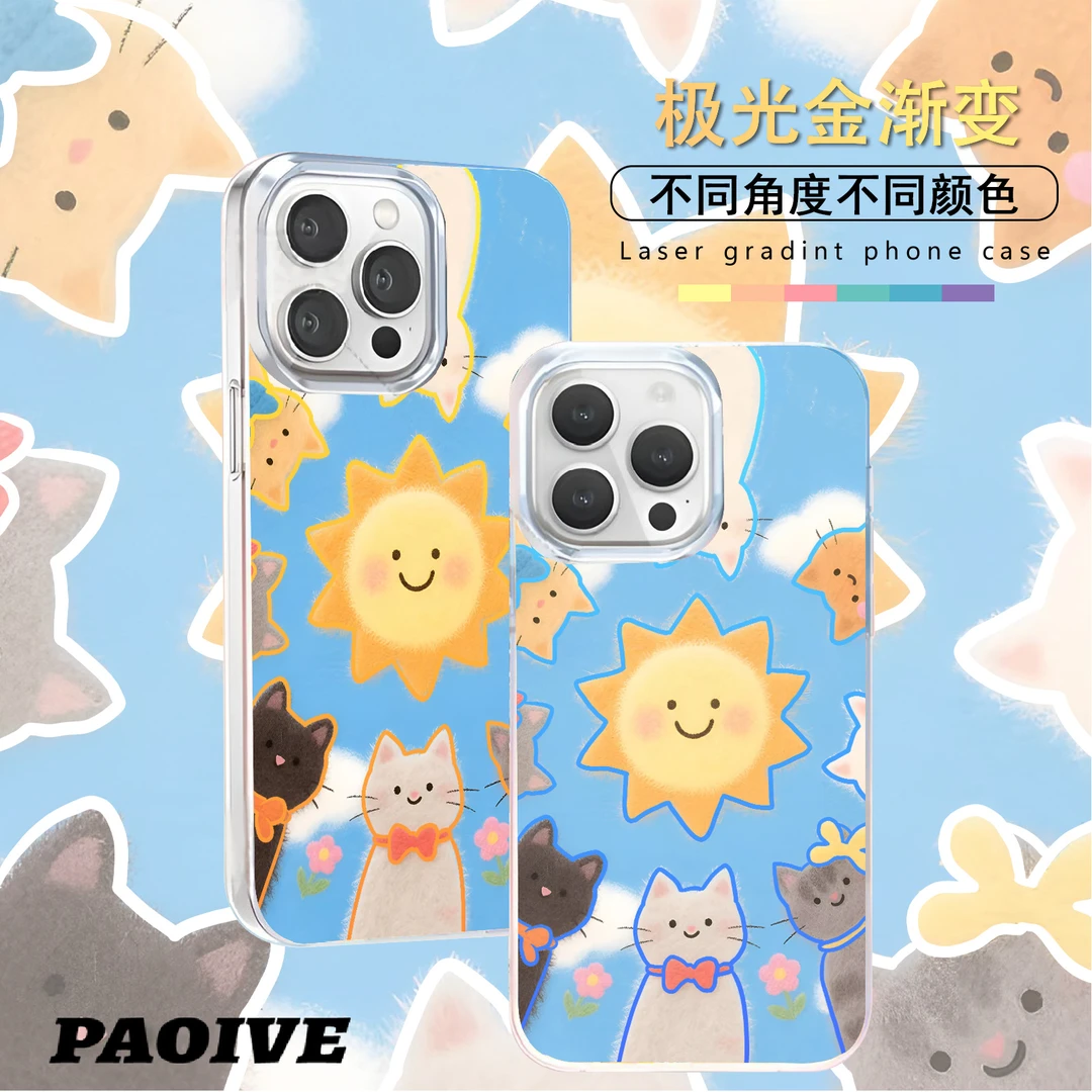 满屏猫咪适用苹果华为vivo一加iPhone小米红米极光手机壳壳