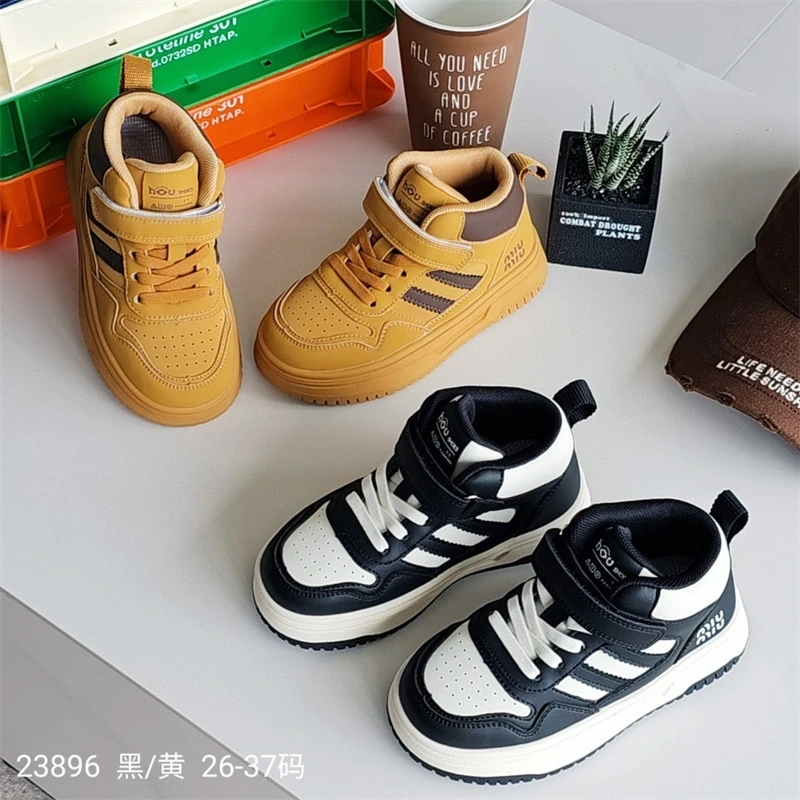 23896童鞋2025新款男女童休闲高帮靴休闲鞋运动鞋板鞋篮球鞋潮鞋