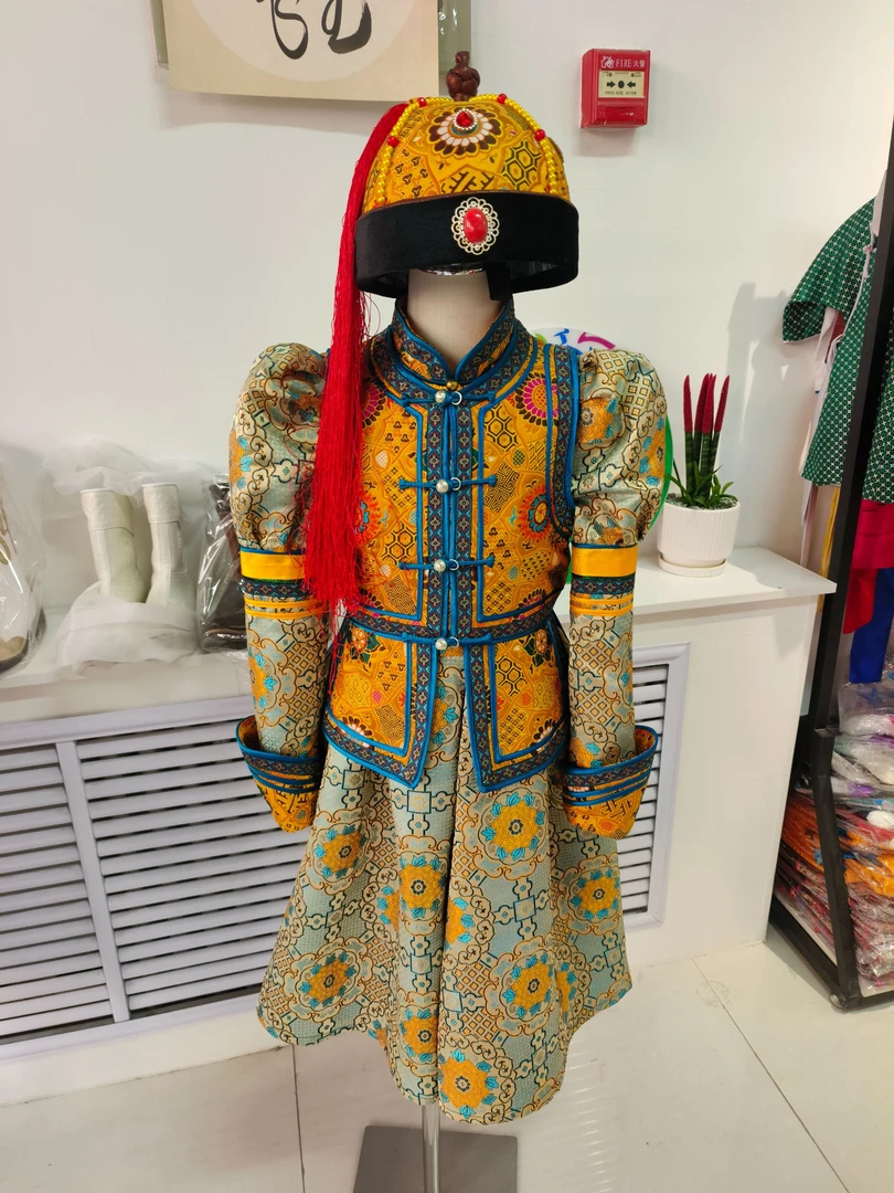 礼服裙，儿童蒙古礼服，舞台演出服，