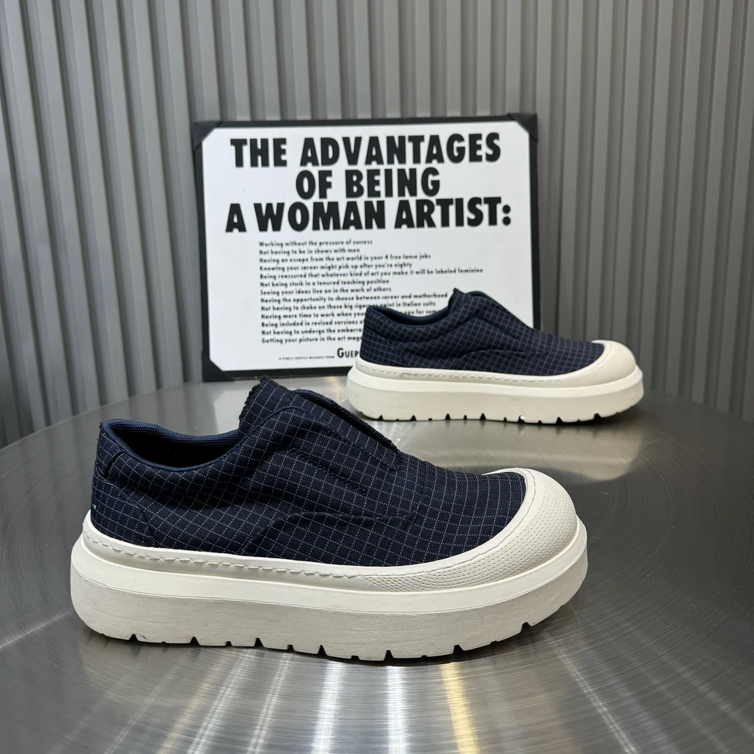 一脚蹬男鞋潮牌春季新款时尚百搭轻奢透气布面拼接运动休闲板鞋