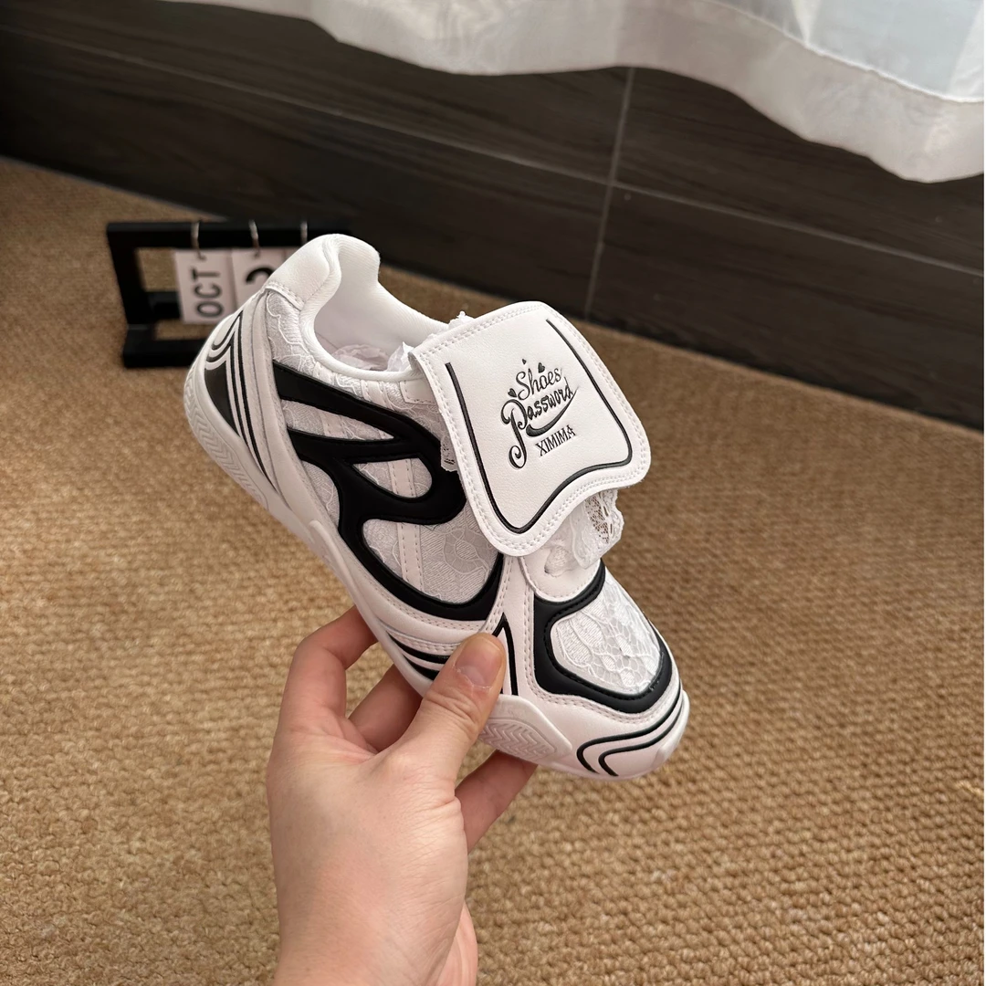 高端真皮银色德训鞋女2024新款秋冬季网面透气内增高阿甘运动鞋子