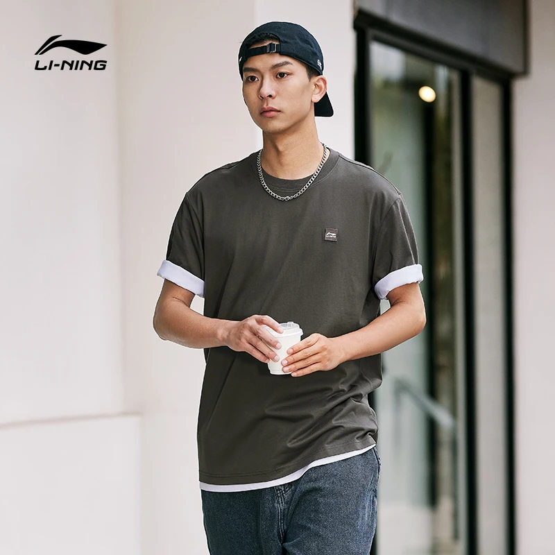 情侣短袖丨李宁T恤运动生活透气冰凉舒适夏季运动服AHSU743