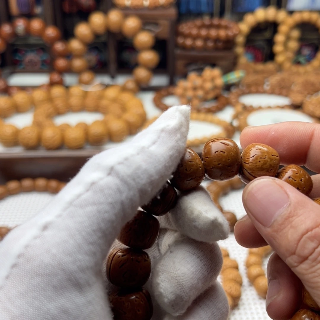 桃木桃核光珠老型手串