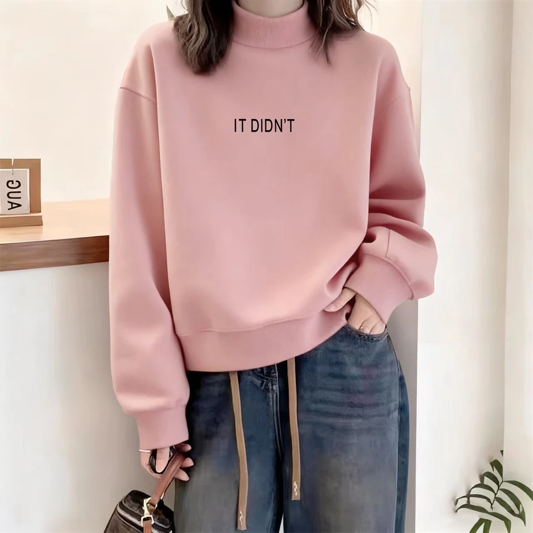 2025新款圆领卫衣女装小众设计感宽松休闲洋气加绒加厚上衣秋冬季