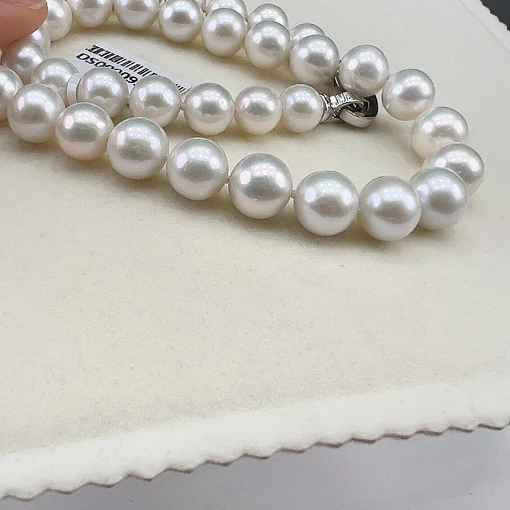 淡水珍珠银S925镶嵌项链➕10-11高品极光炫彩澳绿