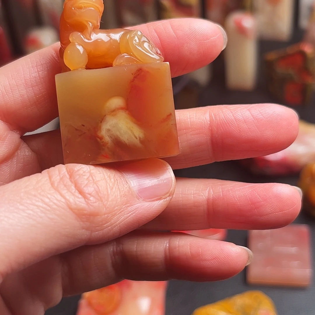 印石巴林石鸡血石扁章