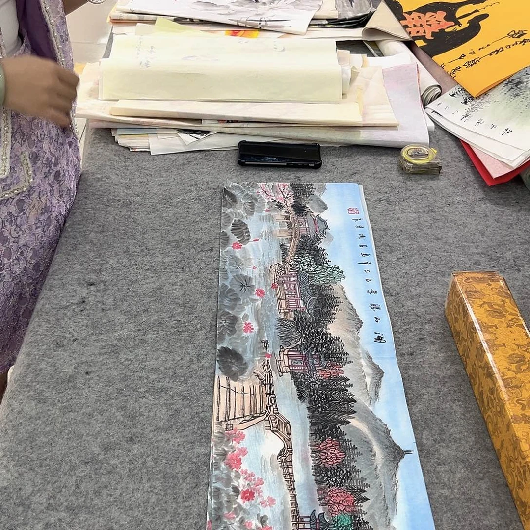 国画纯手工山水花鸟