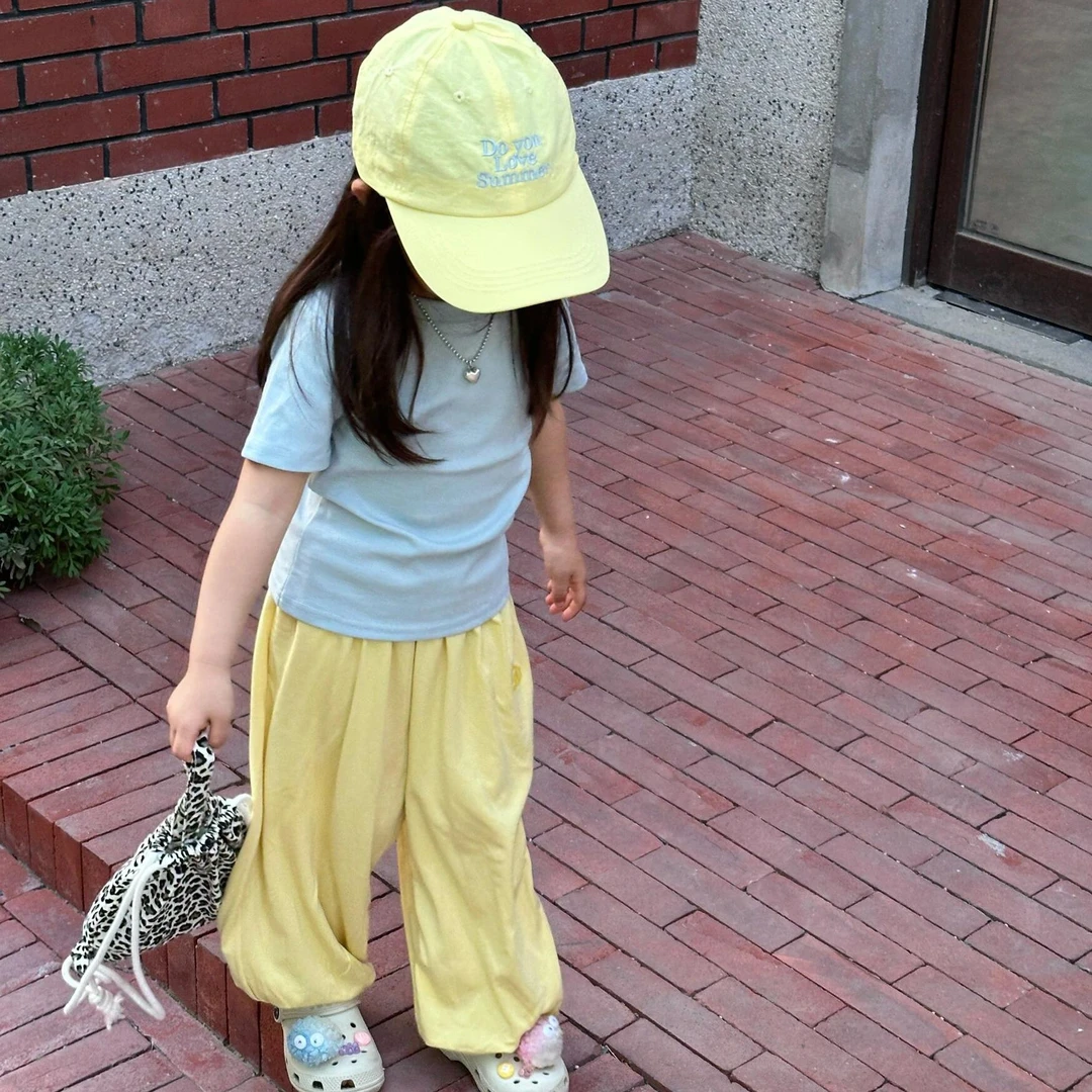 《现货》女童2025夏季休闲百搭五一纯色短袖T恤束脚休闲裤套装