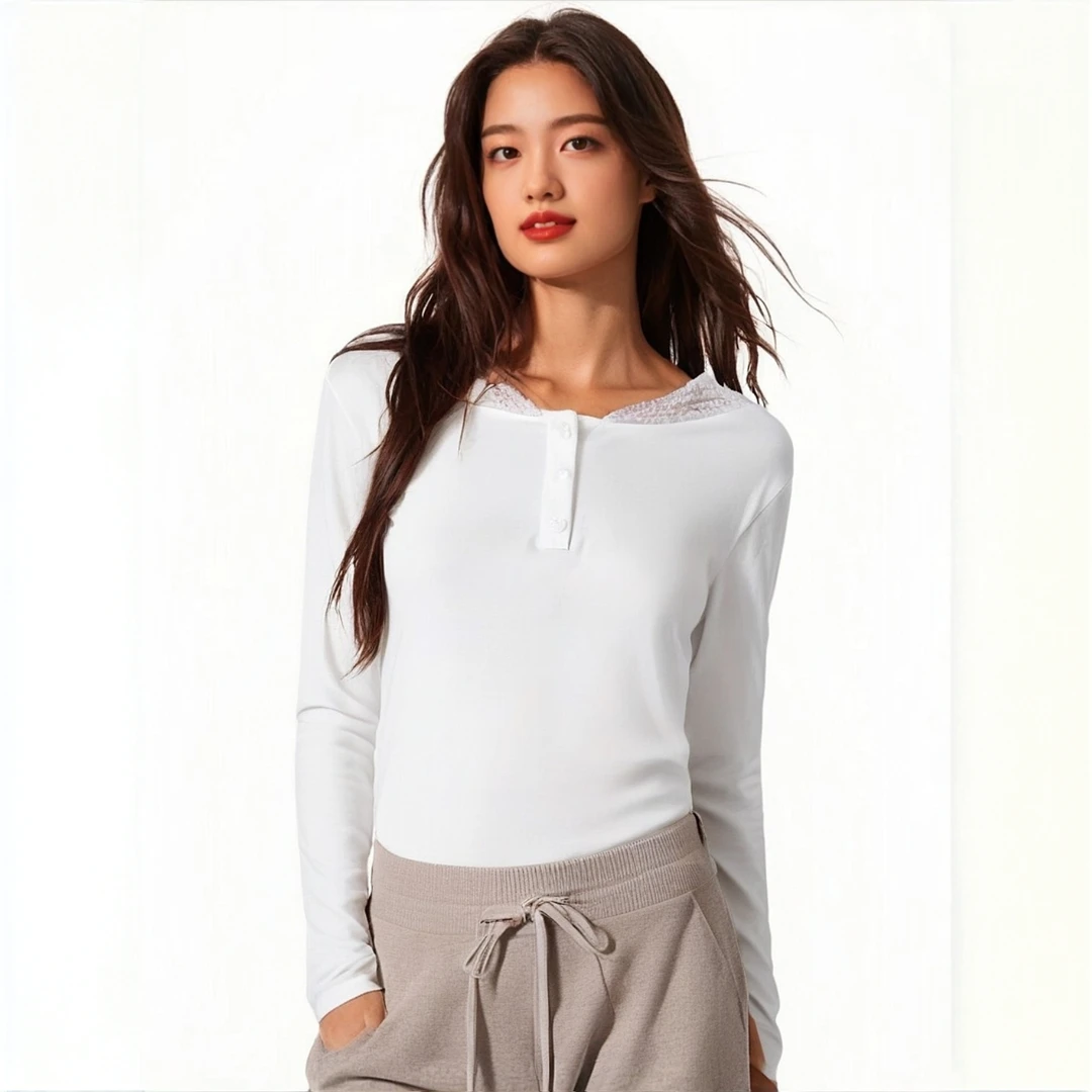 设计感宽松别致上衣秋季新款胖MM大码女装韩版蕾丝连帽长袖T恤女