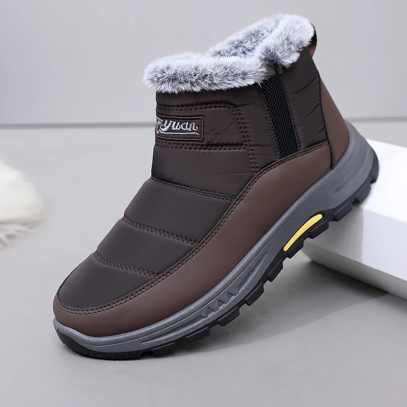 冬季老北京布鞋男棉鞋加绒加厚保暖爸爸鞋防滑舒适中老年棉靴防水