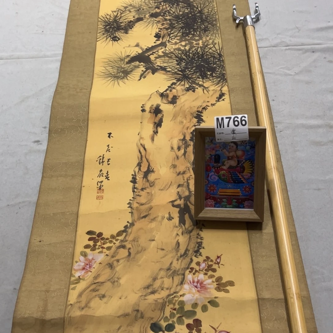 国画溪***院手绘临摹花鸟挂轴