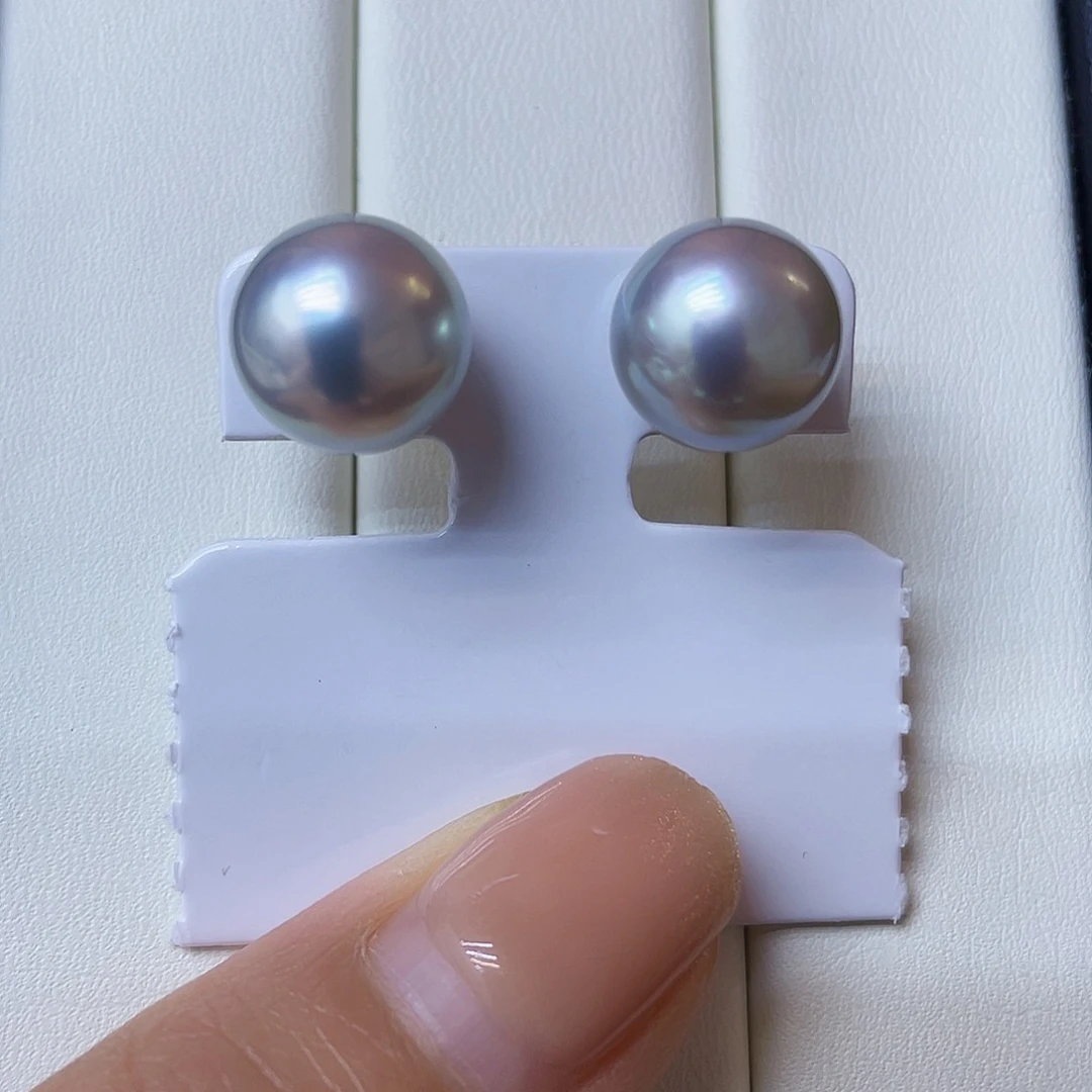 18K金镶嵌海水珍珠耳饰澳白