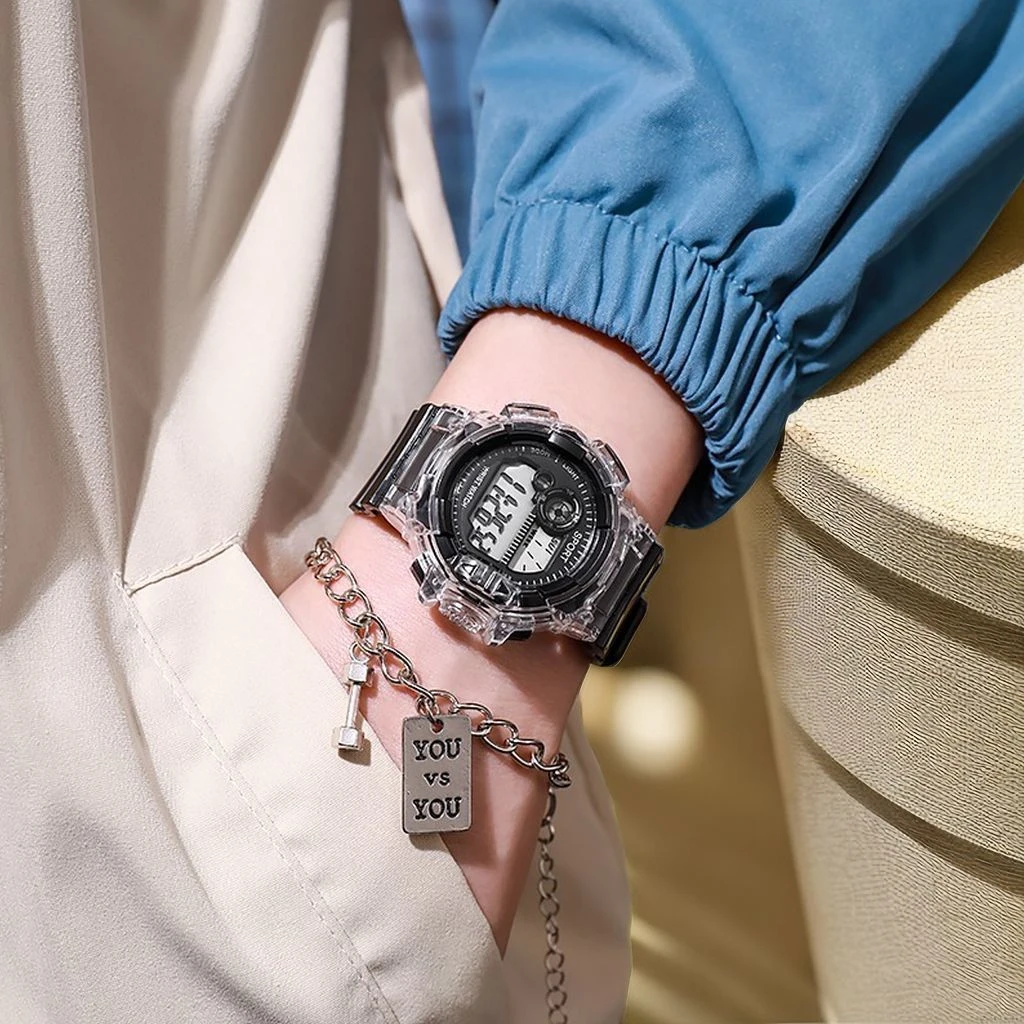 高颜值独角兽女款多功能学生手表初中小学生儿童运动青少年电子表