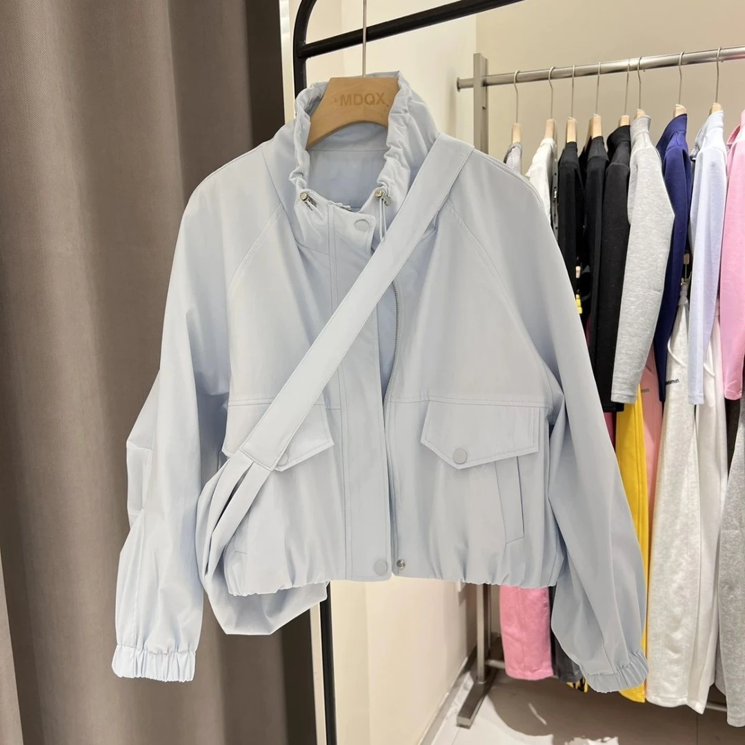 25A8#工装新款2025小个子女式夹克短款宽松休闲外套上衣