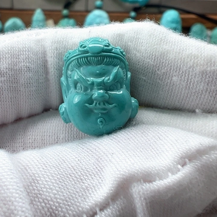 绿松石未镶嵌黄财神 13mm
