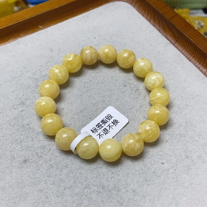 蜜蜡未镶嵌裸石手串