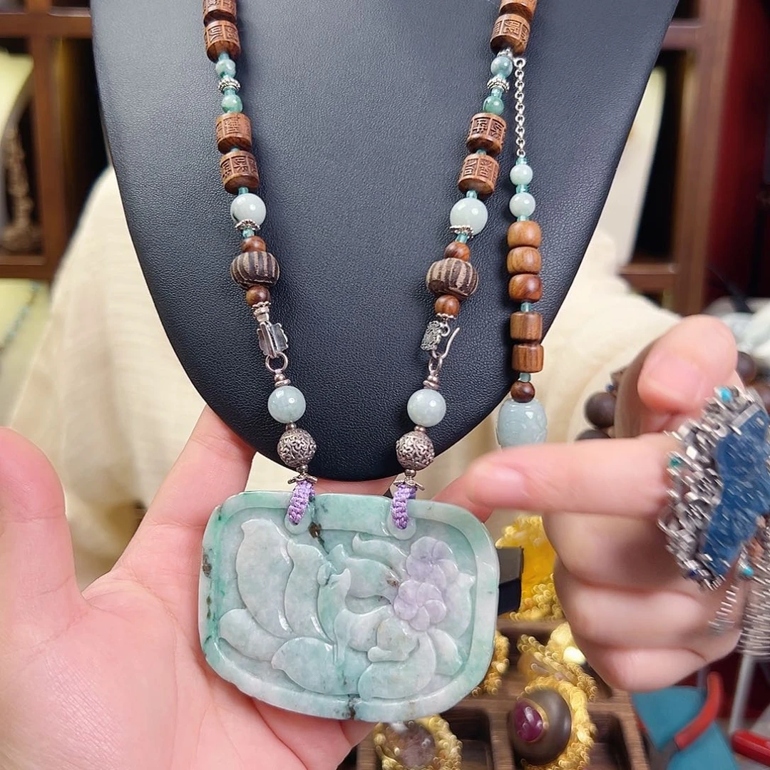 925银珐琅锦和设计复古项链