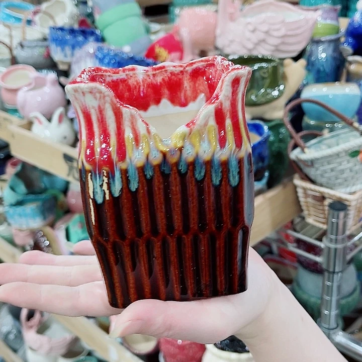 有孔，凑10元包邮陶瓷花盆发货！