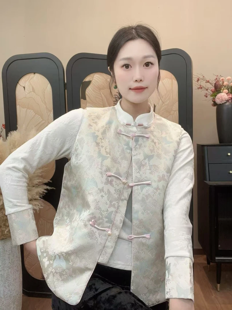 【澜泊吟春款】早春织锦刺绣马甲女气质高级新中式时尚上衣