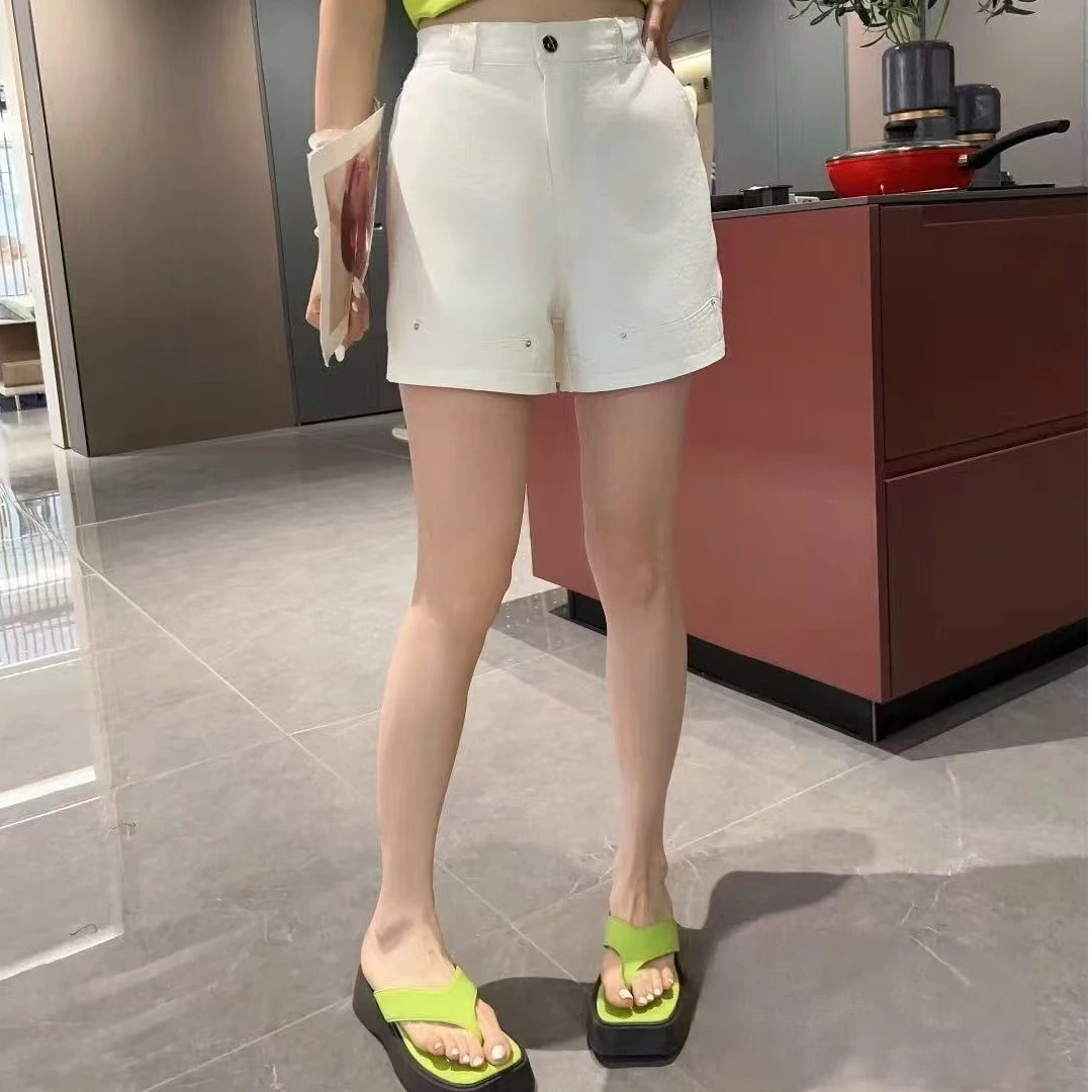 夏季短裤-甜 3884时尚洋气纽扣设计百搭显瘦款胖MM大码女装新款