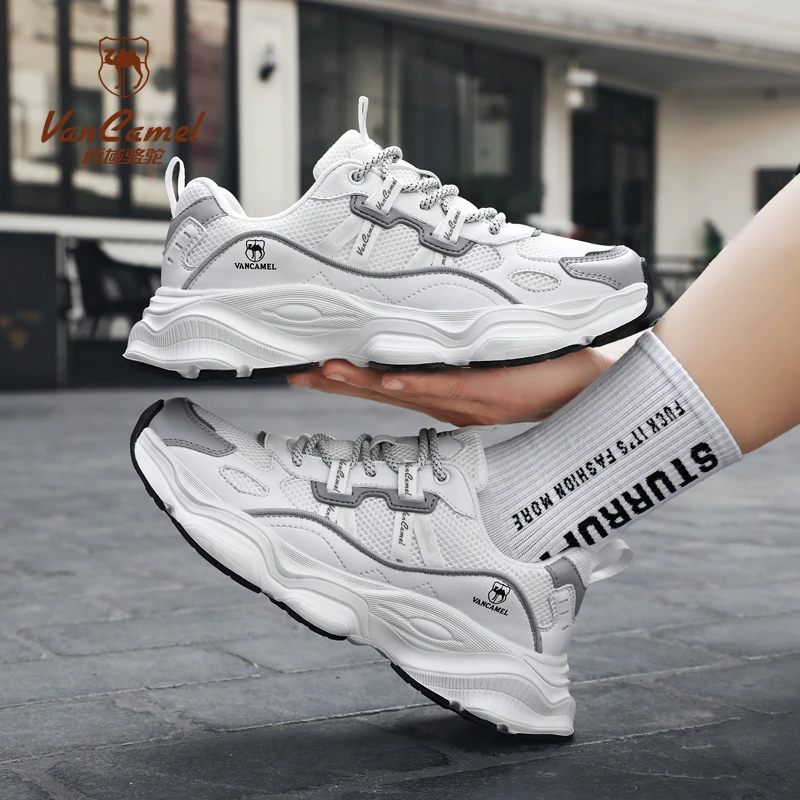 VANCAMEL/西域骆驼侣运动鞋休闲鞋网面夜光百搭跑步鞋XYLT009时尚