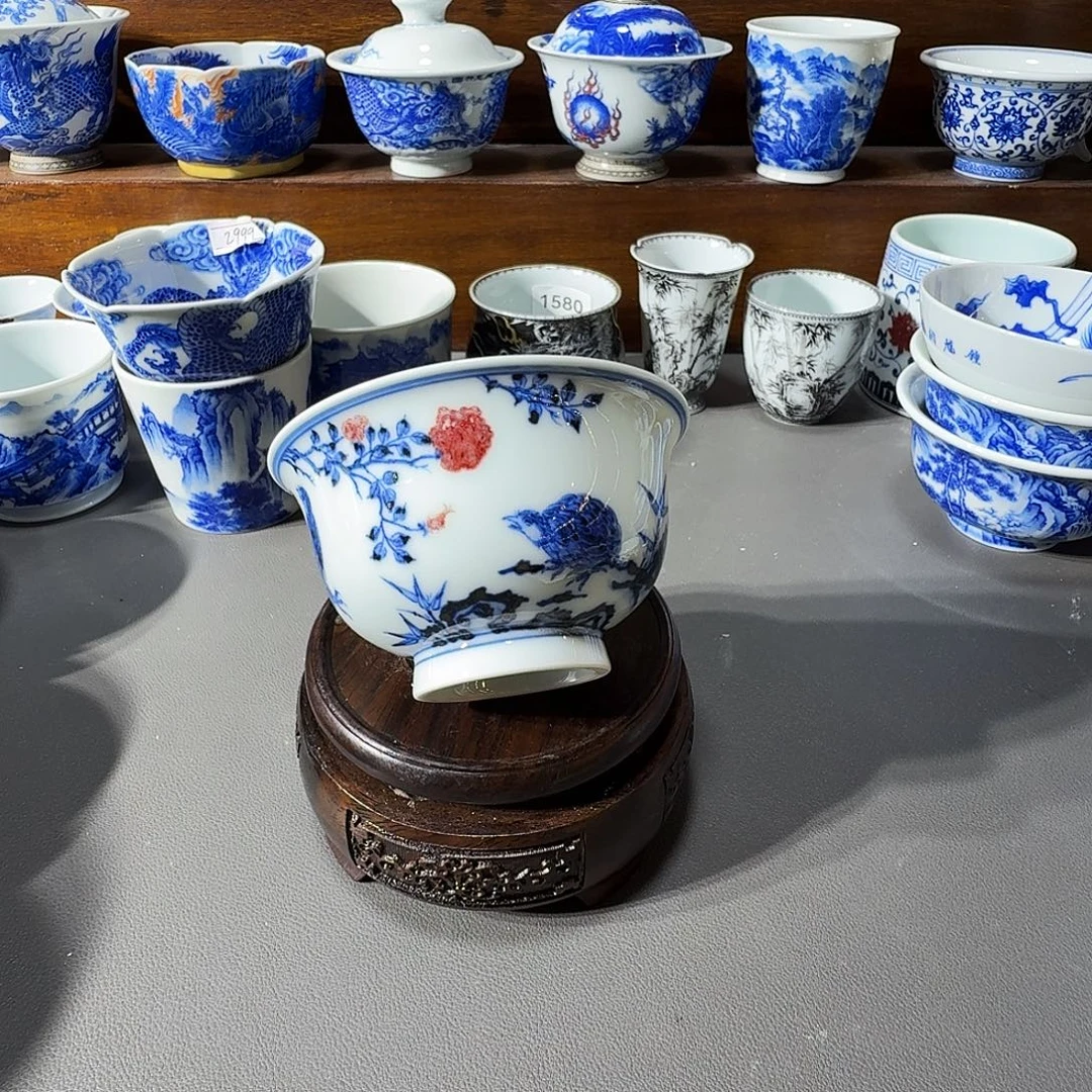 泥塑主人杯手工手绘