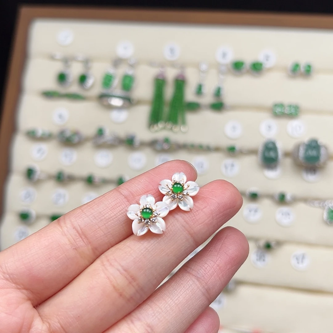 翡翠银S925镶嵌戒指1