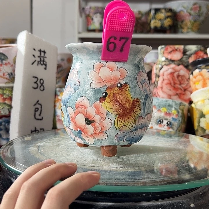 景德镇手绘花盆幸运花盆