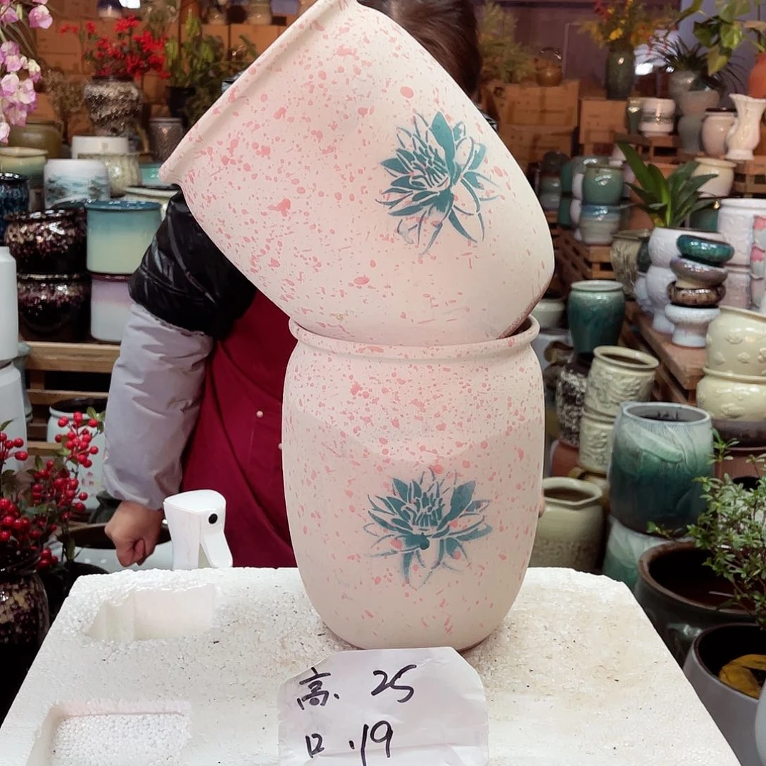 紫砂花盆高度25口径19