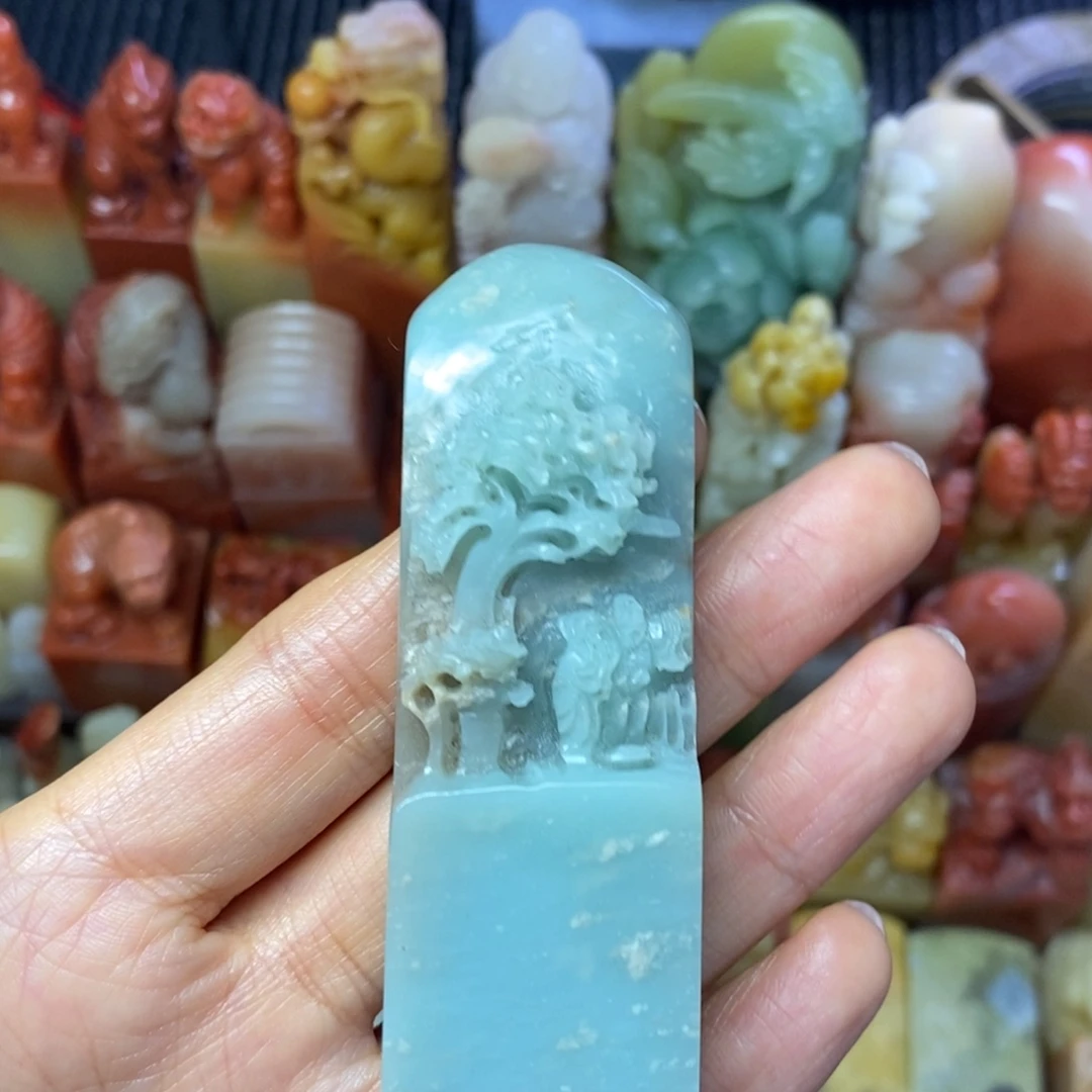 寿山石印石天青蓝