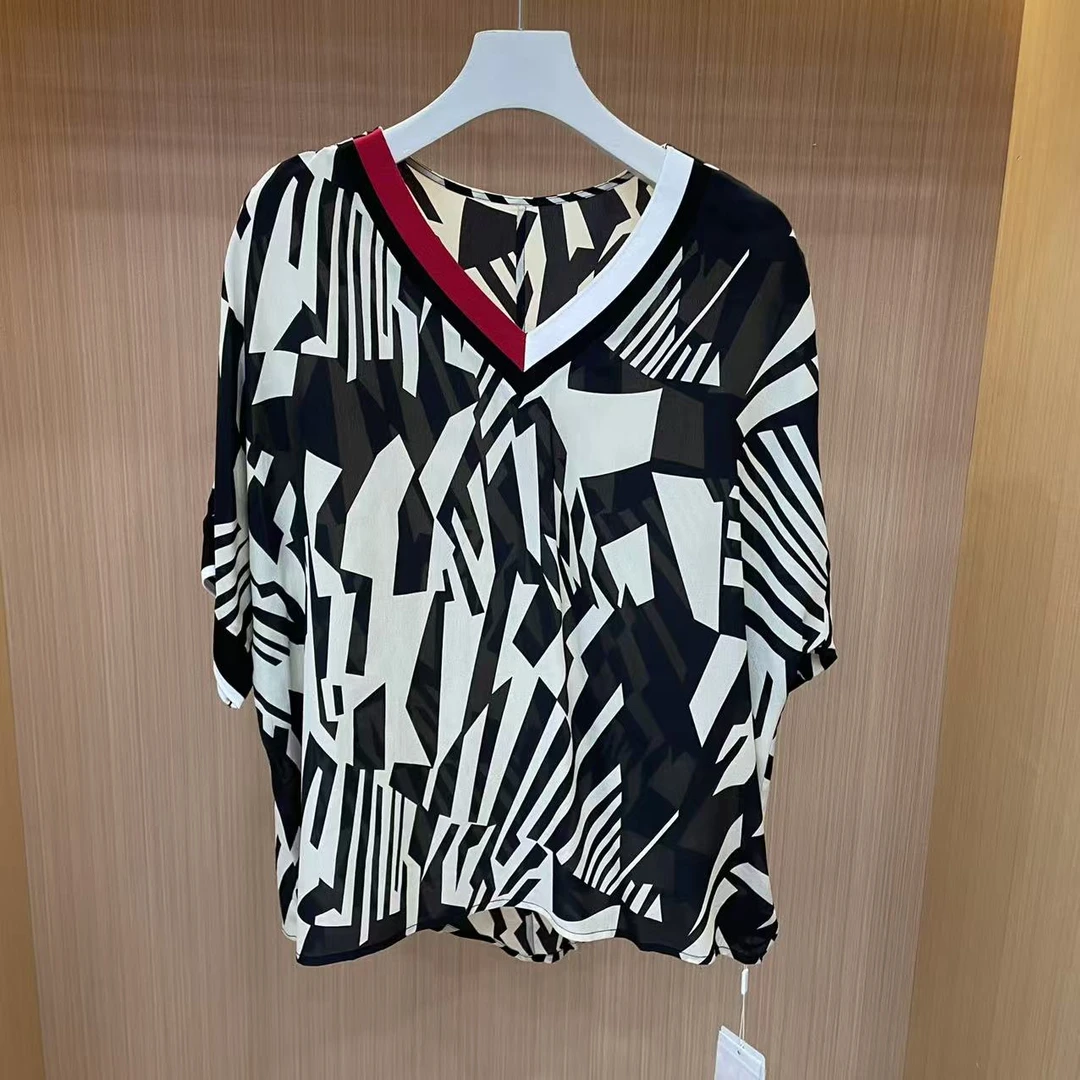 【LJWM】桑蚕丝圆领上衣 86011