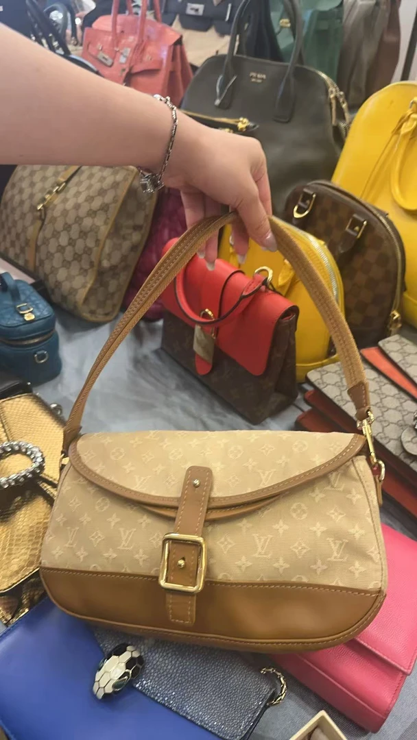 99新 LouisVuitton/路易威登 大吉中古/sh/黄丹宁老花腋下包
