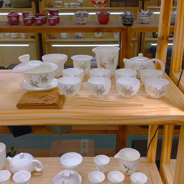 【不止】羊脂玉瓷茶具套装
