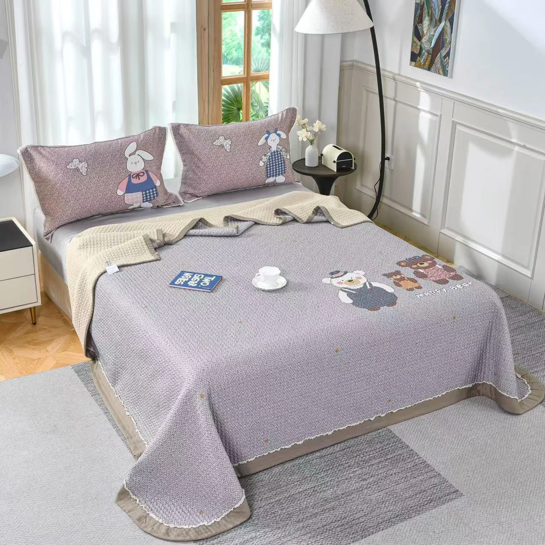 2025新款韩式莱赛尔天丝单床盖245*250微瑕～G967