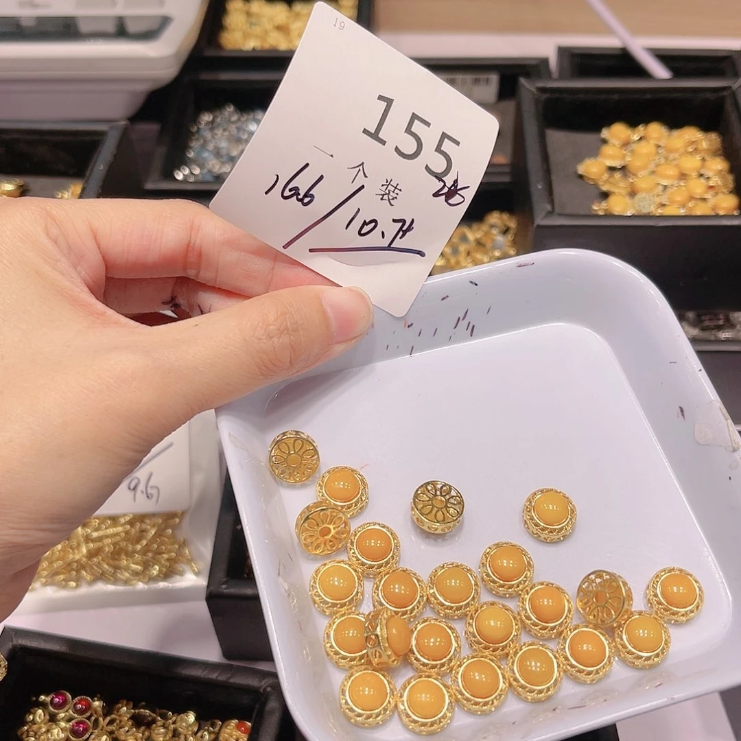 蜜蜡珠宝奇石银S925镀金镶嵌155