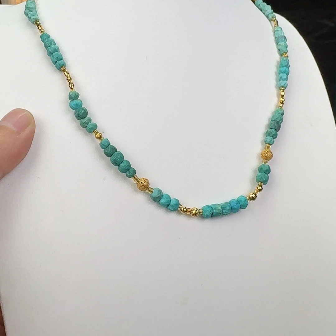 绿松石18K金镶嵌挂件