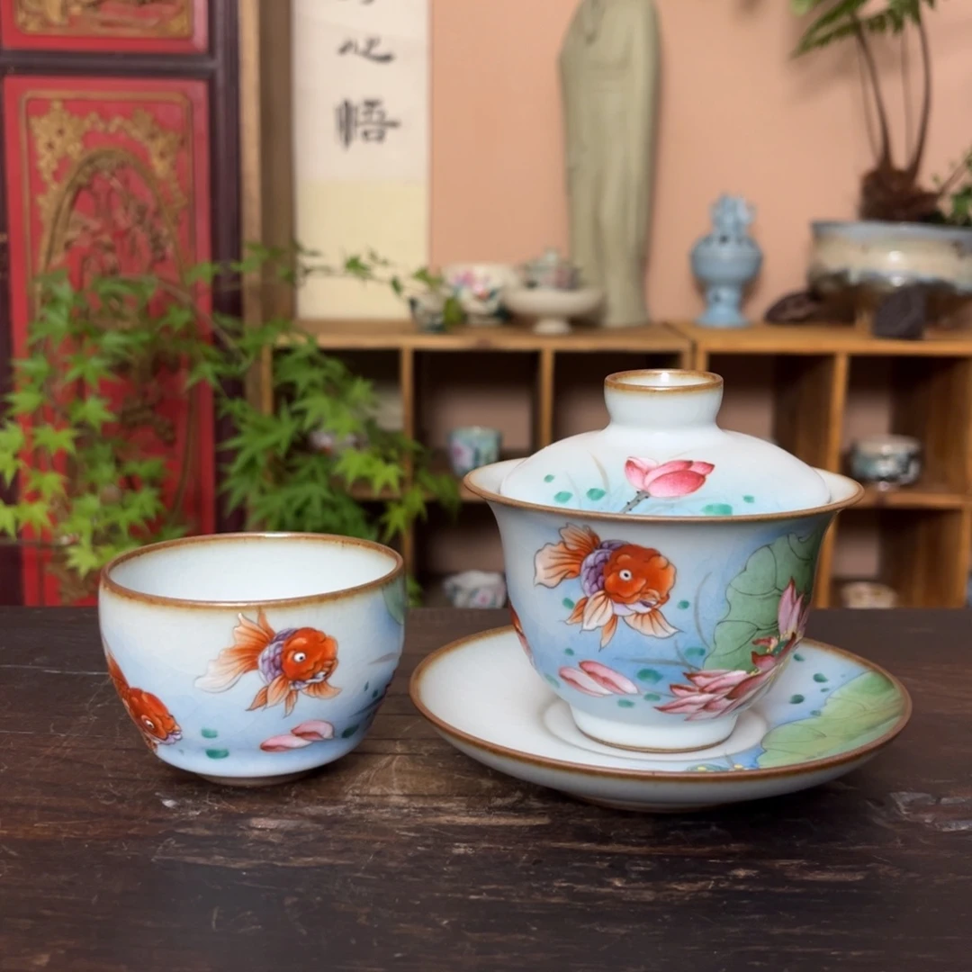 柴烧纯手工手绘陶瓷