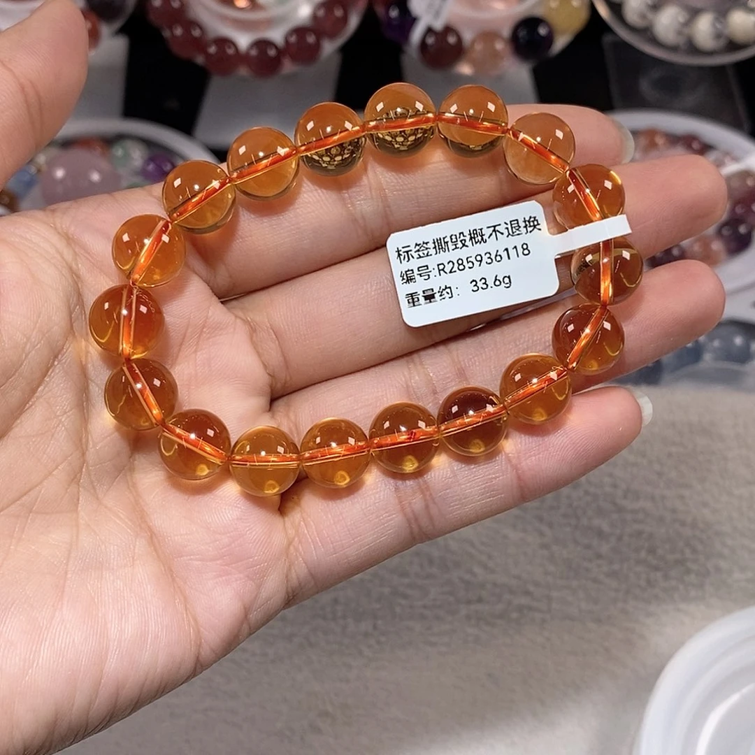 朱***末水晶手链未镶嵌黄水晶手链J