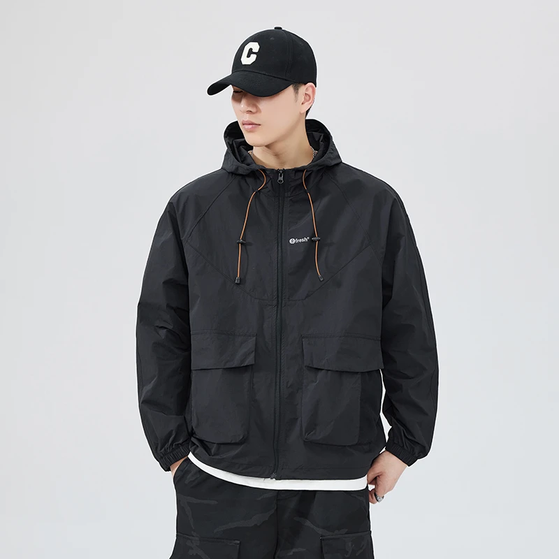 UPF50+原纱防晒衣男女同款户外透气冰丝连帽防晒服防紫外线皮肤衣