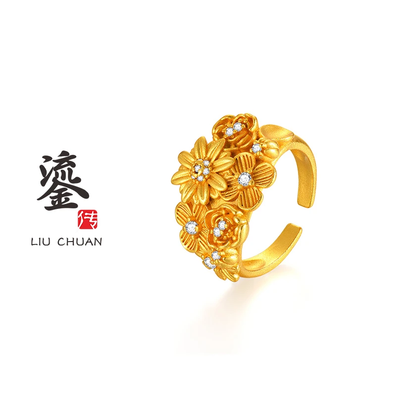 【鎏传】繁花锦簇开口戒指#70084