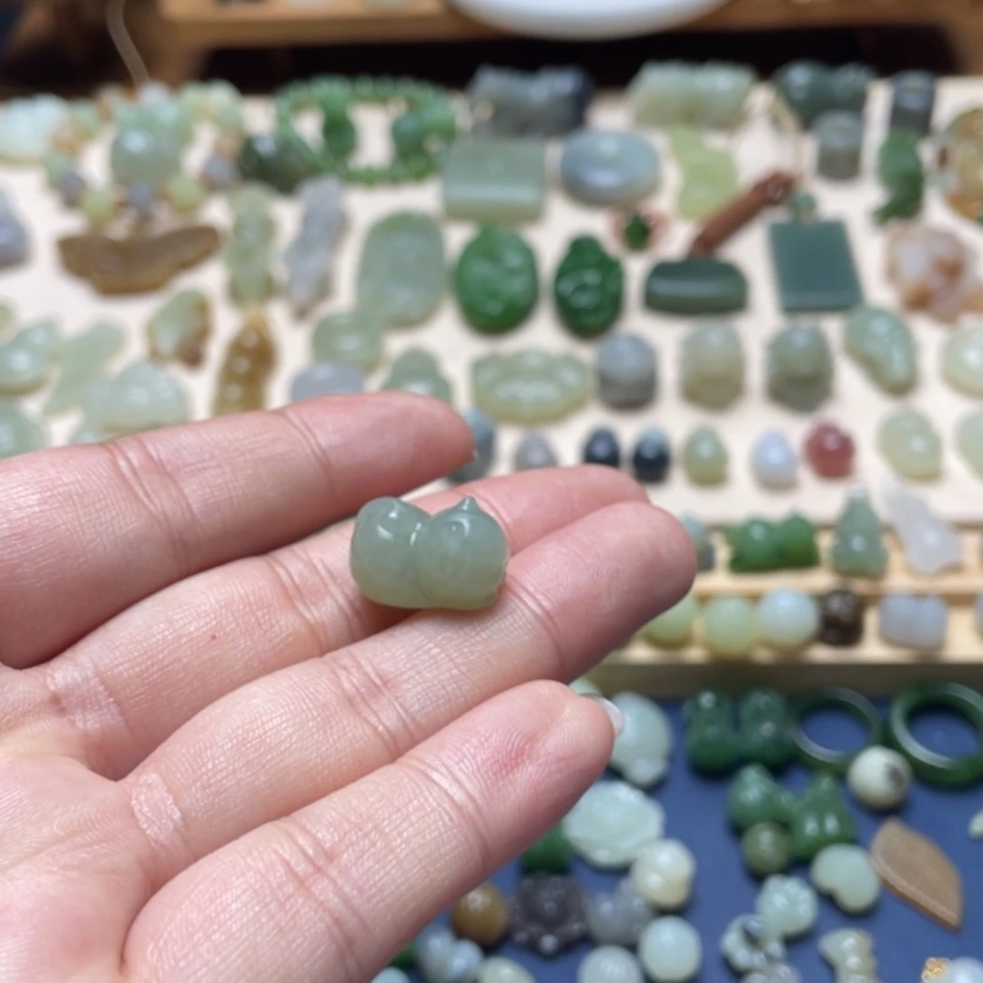 和田玉足银镶嵌吊坠(不含链)