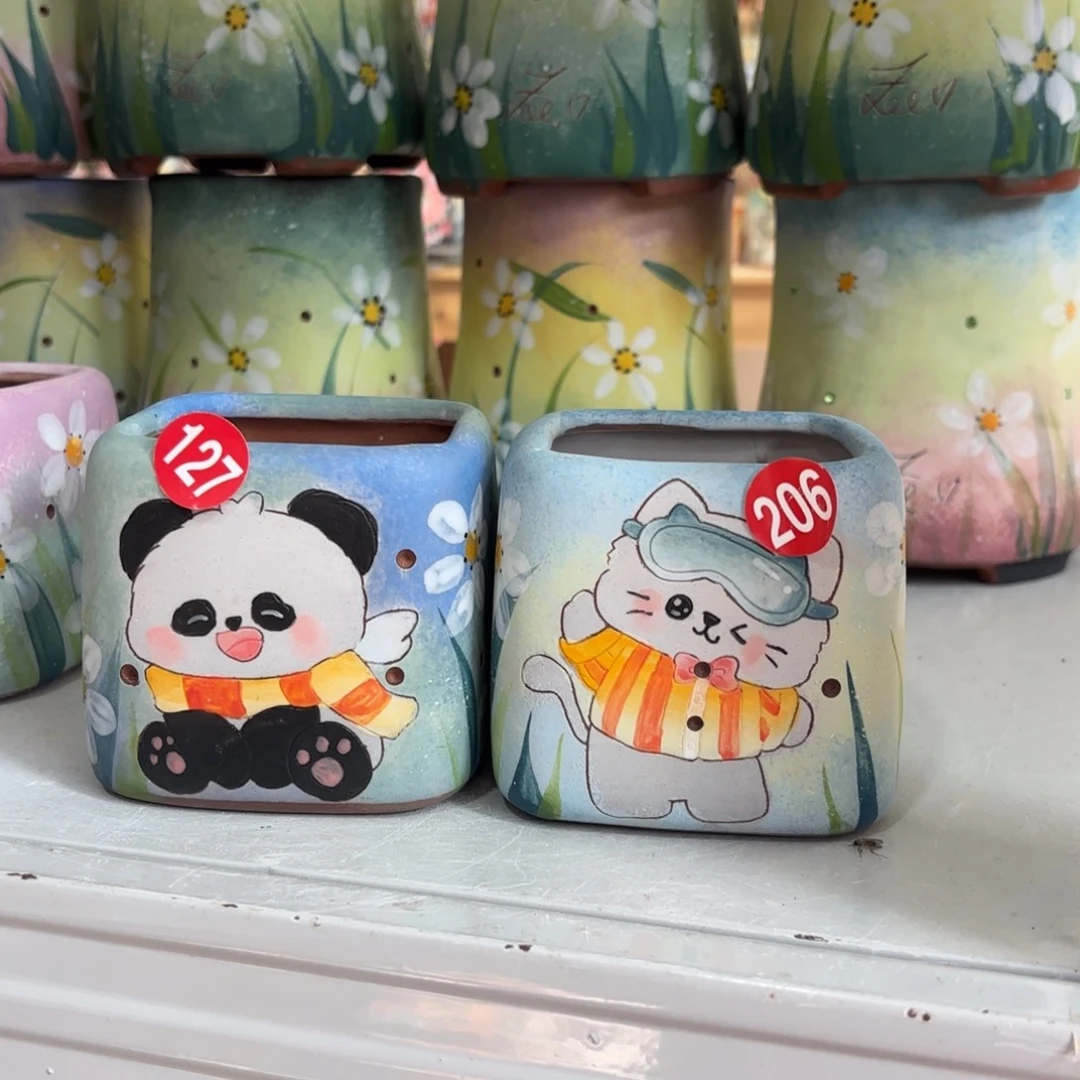 景德镇手绘花盆陶瓷7/8