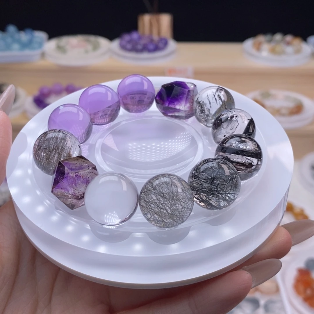 钮****水晶未镶嵌手链定制打孔不退换