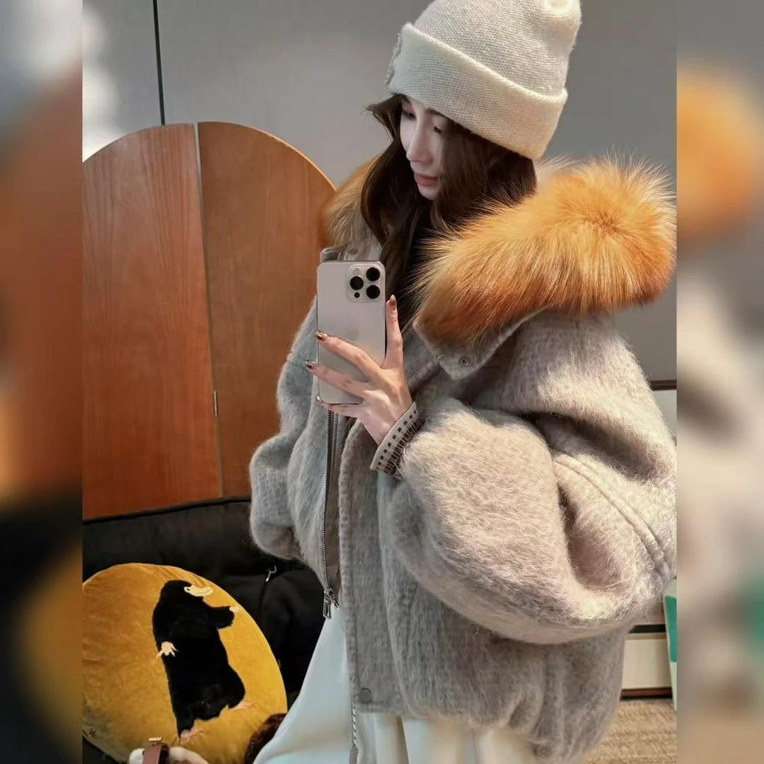 PCNY丨不理理「狐绒舞灰」澳洲羊毛＋狐狸毛领新中式加厚外套