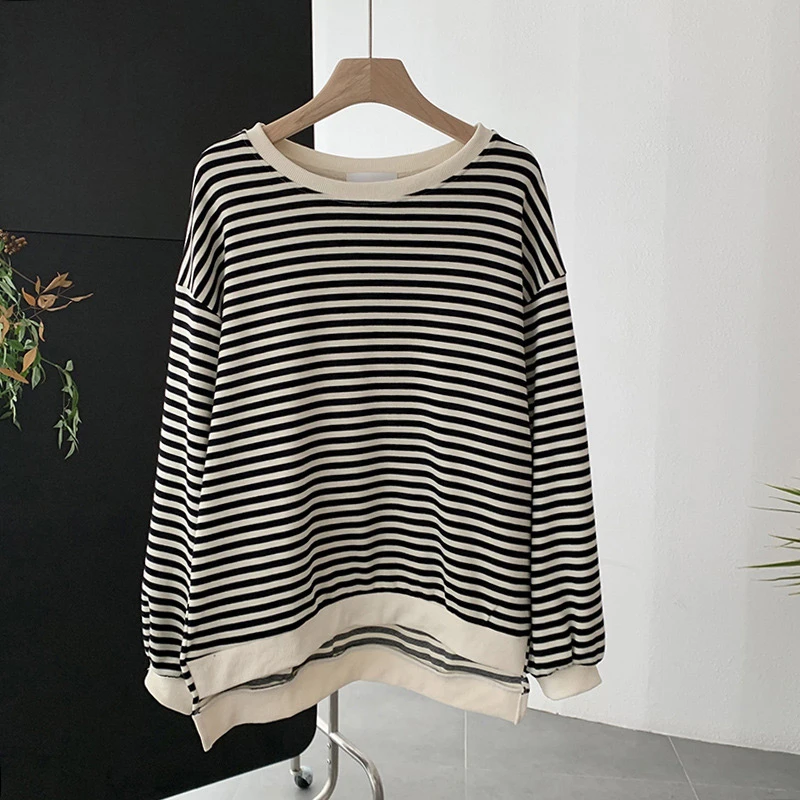 2025年春秋经典百搭休闲气质复古显瘦圆领时尚宽松上衣休闲裤YD